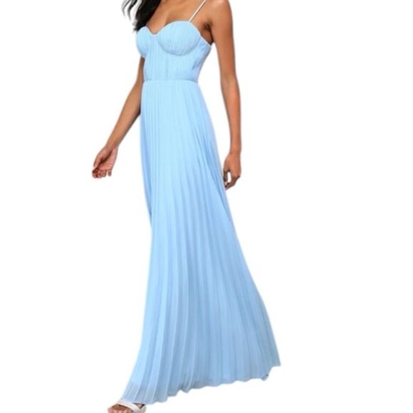 Lulu’s Admirable Pleated Bustier Maxi Dress New Size XL - Picture 1 of 4